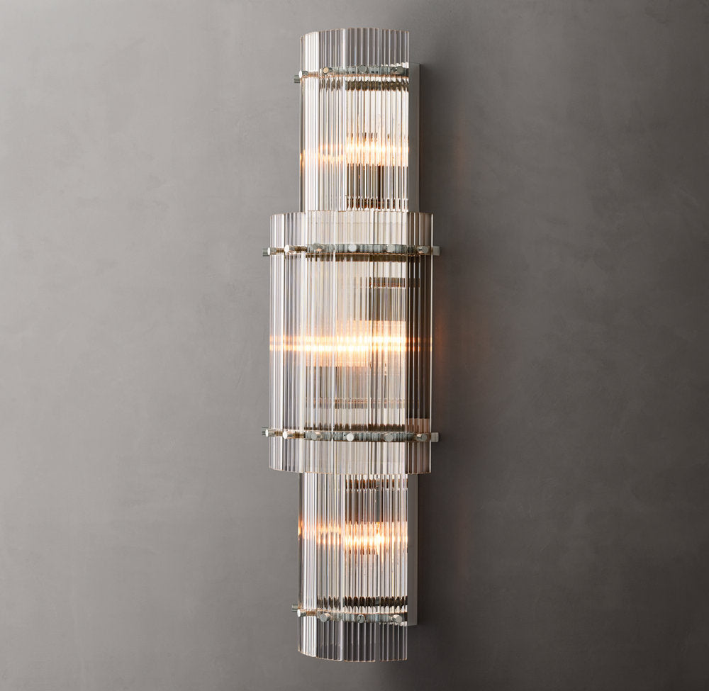 Fluted Glass Grand Wall Chandelier