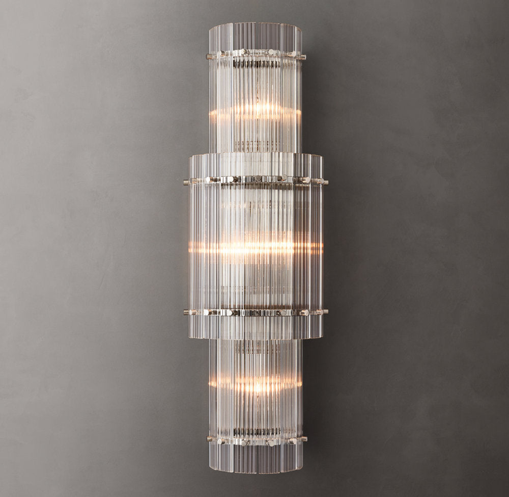 Fluted Glass Grand Wall Chandelier