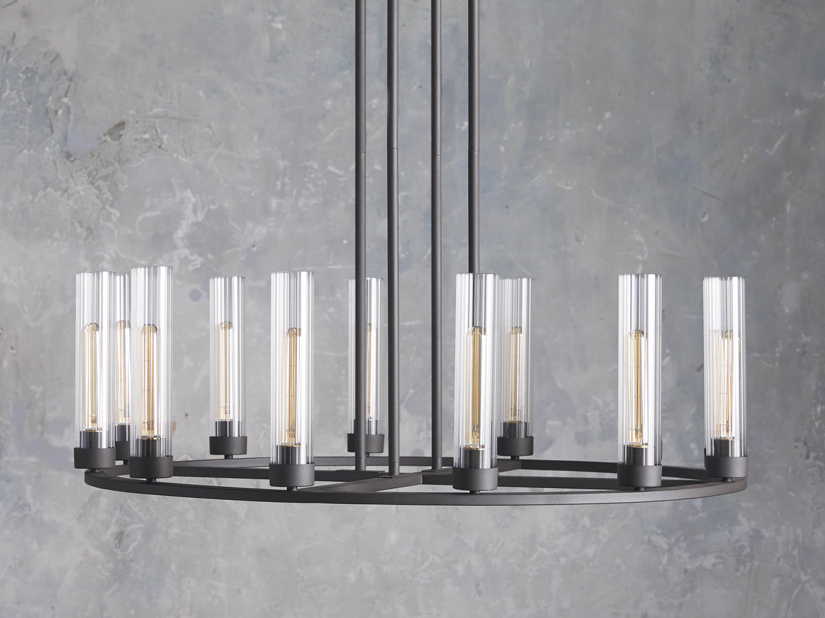 Fluted Glass Heritage Ring Chandelier