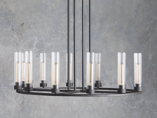 Fluted Glass Heritage Ring Chandelier