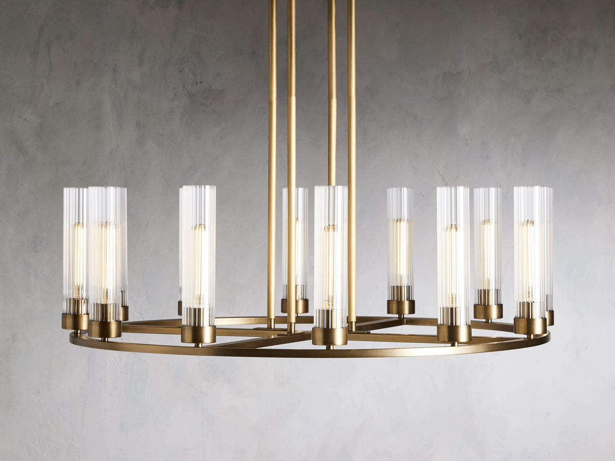 Fluted Glass Heritage Ring Chandelier