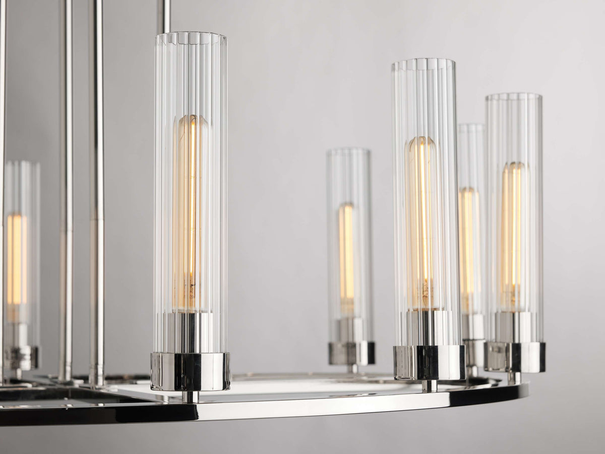 Fluted Glass Heritage Ring Chandelier