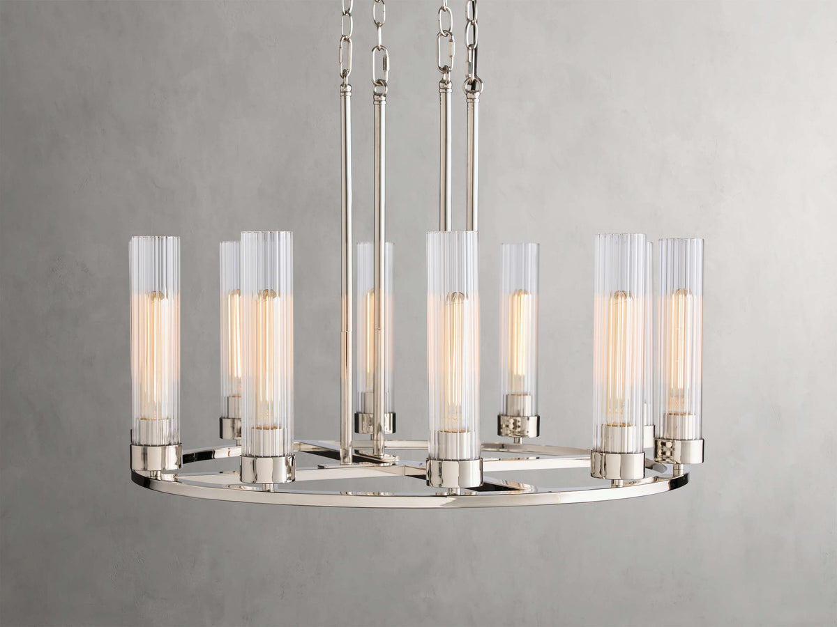 Fluted Glass Heritage Ring Chandelier