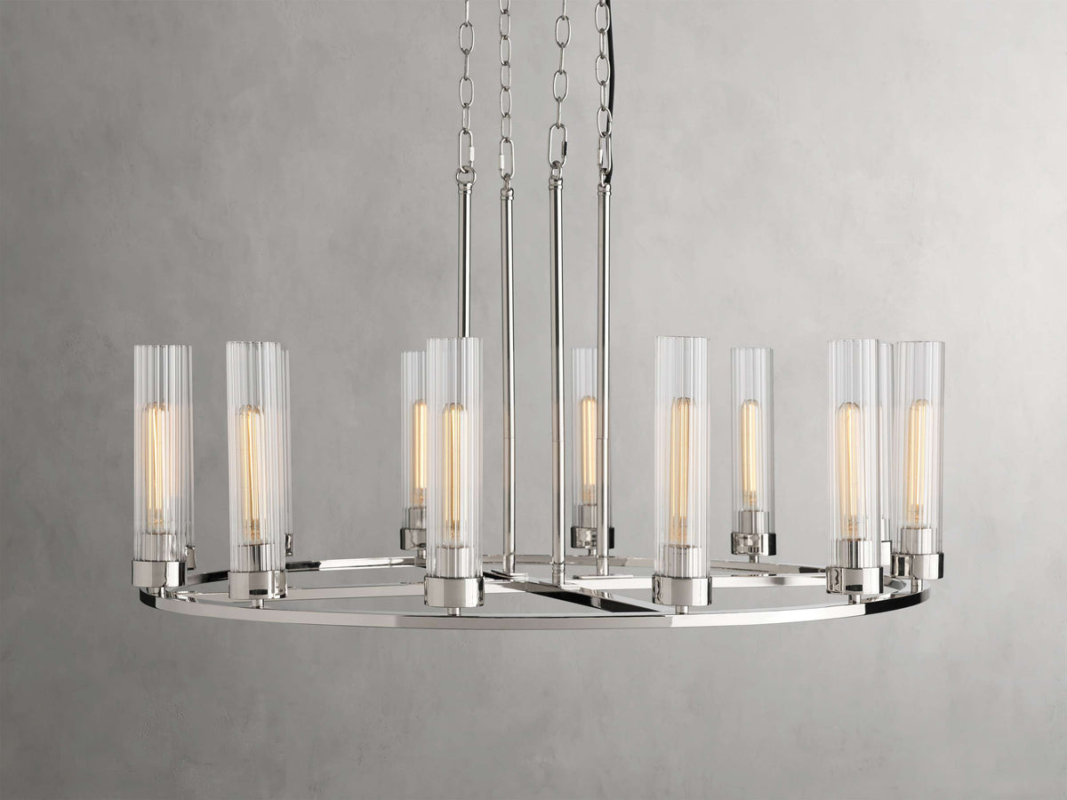 Fluted Glass Heritage Ring Chandelier
