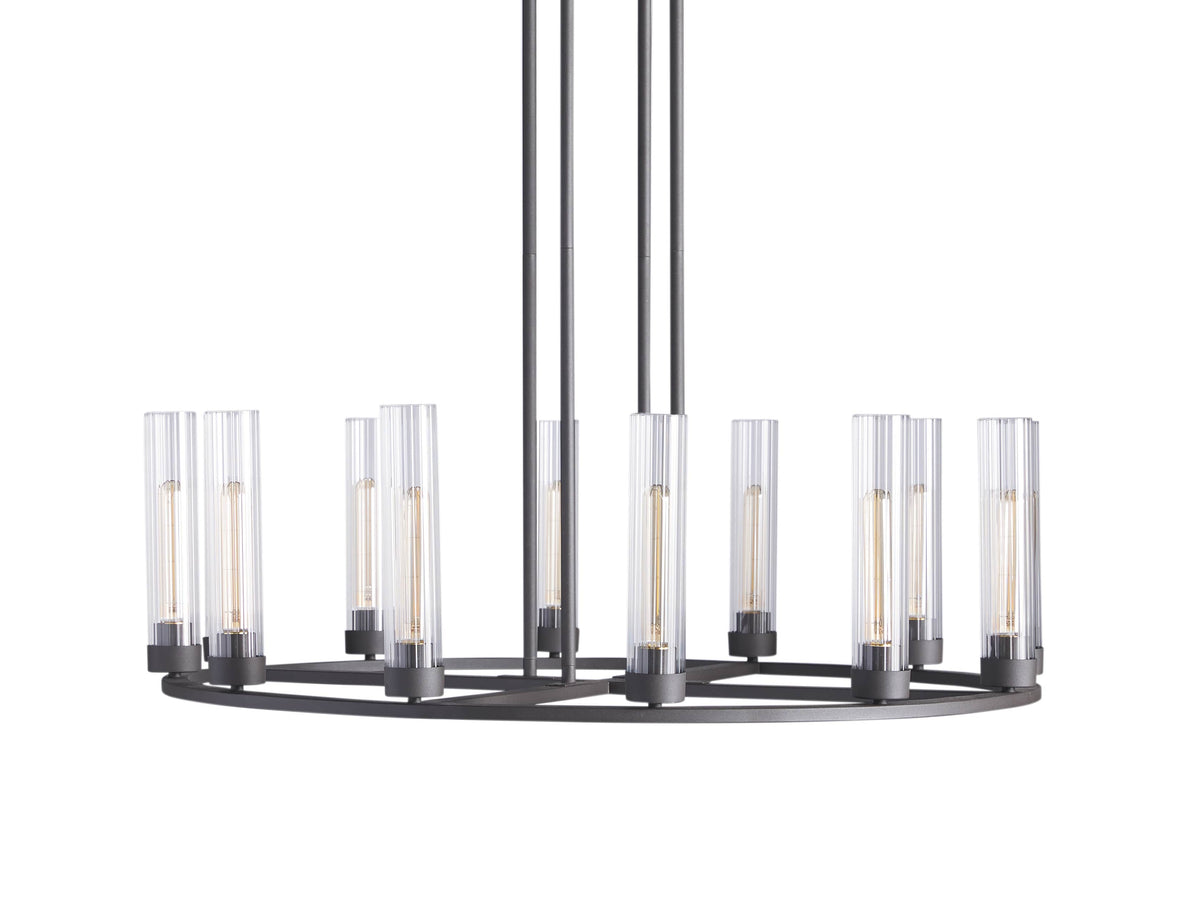 Fluted Glass Heritage Ring Chandelier