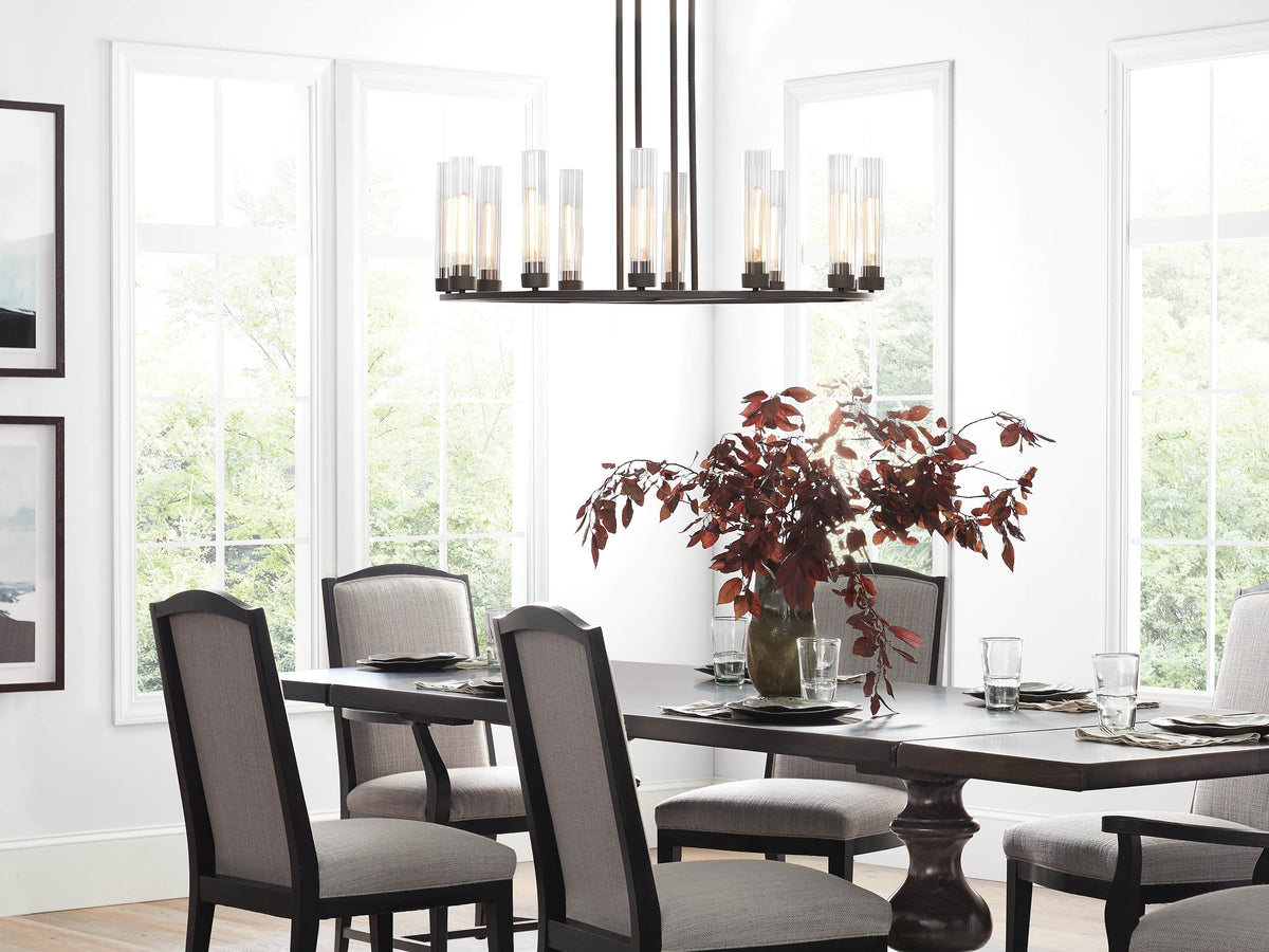 Fluted Glass Heritage Ring Chandelier
