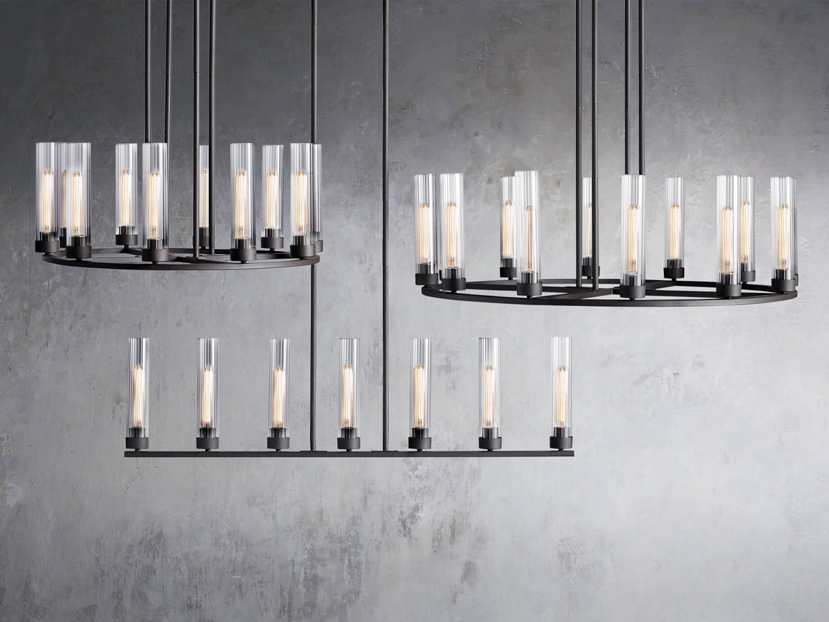 Fluted Glass Heritage Ring Chandelier