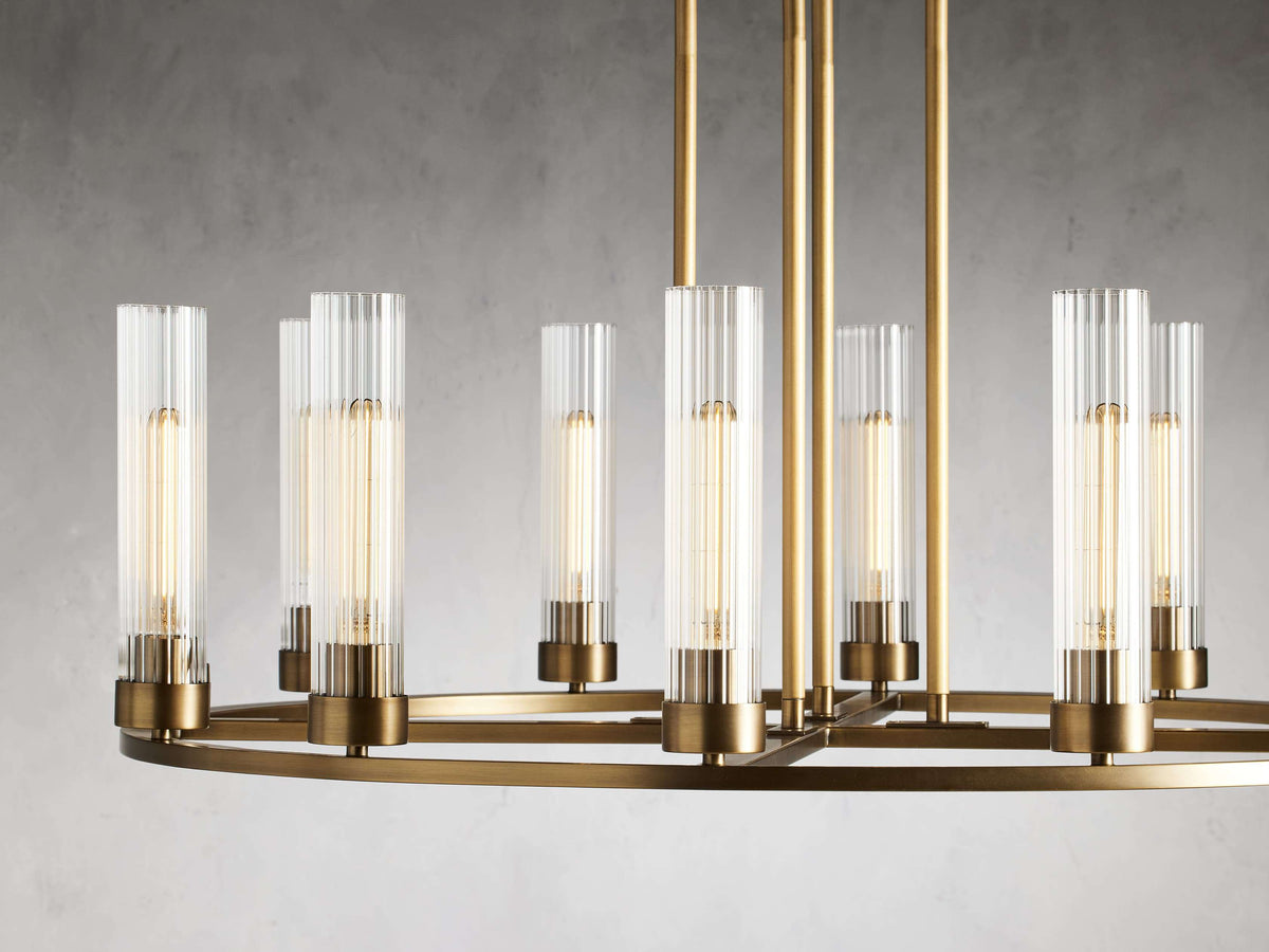 Fluted Glass Heritage Ring Chandelier