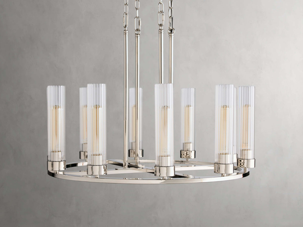 Fluted Glass Heritage Ring Chandelier