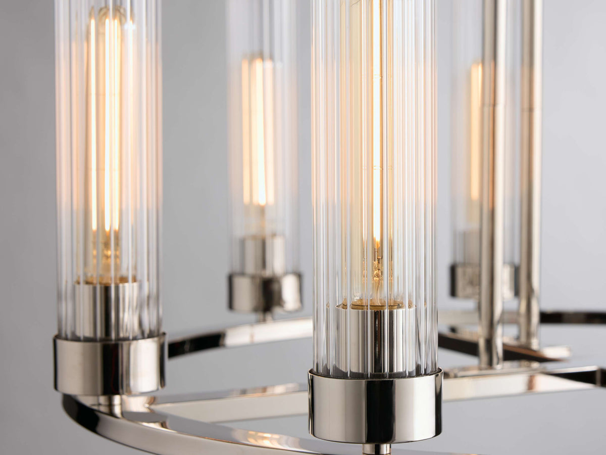 Fluted Glass Heritage Ring Chandelier