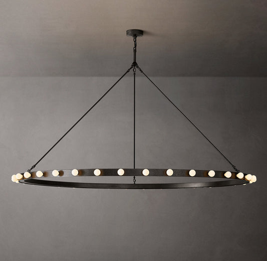 Forged Iron Radiant Ring Chandelier