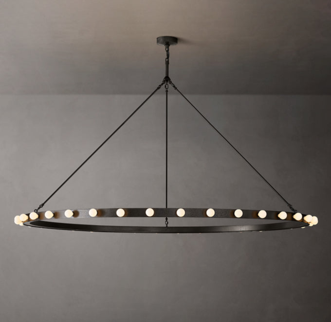 Forged Iron Radiant Ring Chandelier