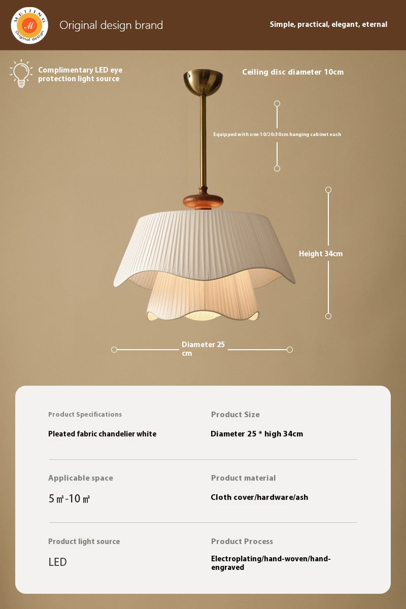 French Cream Wooden Chandelier / 25cm Diameter Beige