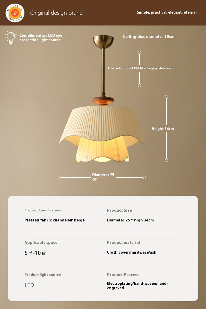French Cream Wooden Chandelier / 50cm Diameter White