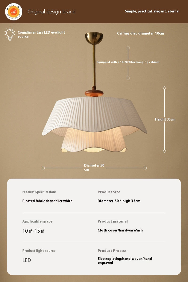 French Cream Wooden Chandelier / Diameter 50cm Beige