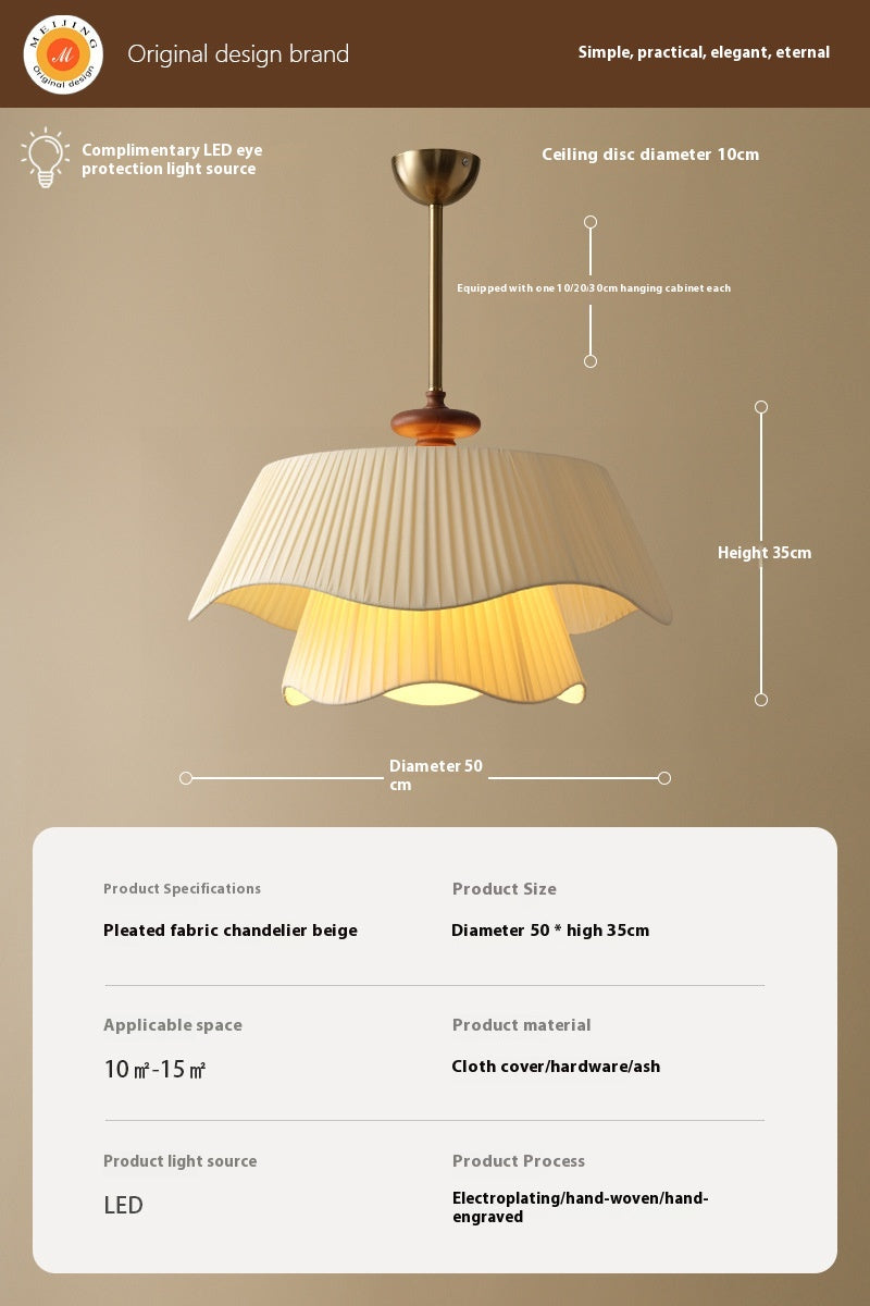 French Cream Wooden Chandelier / 60cm Diameter White