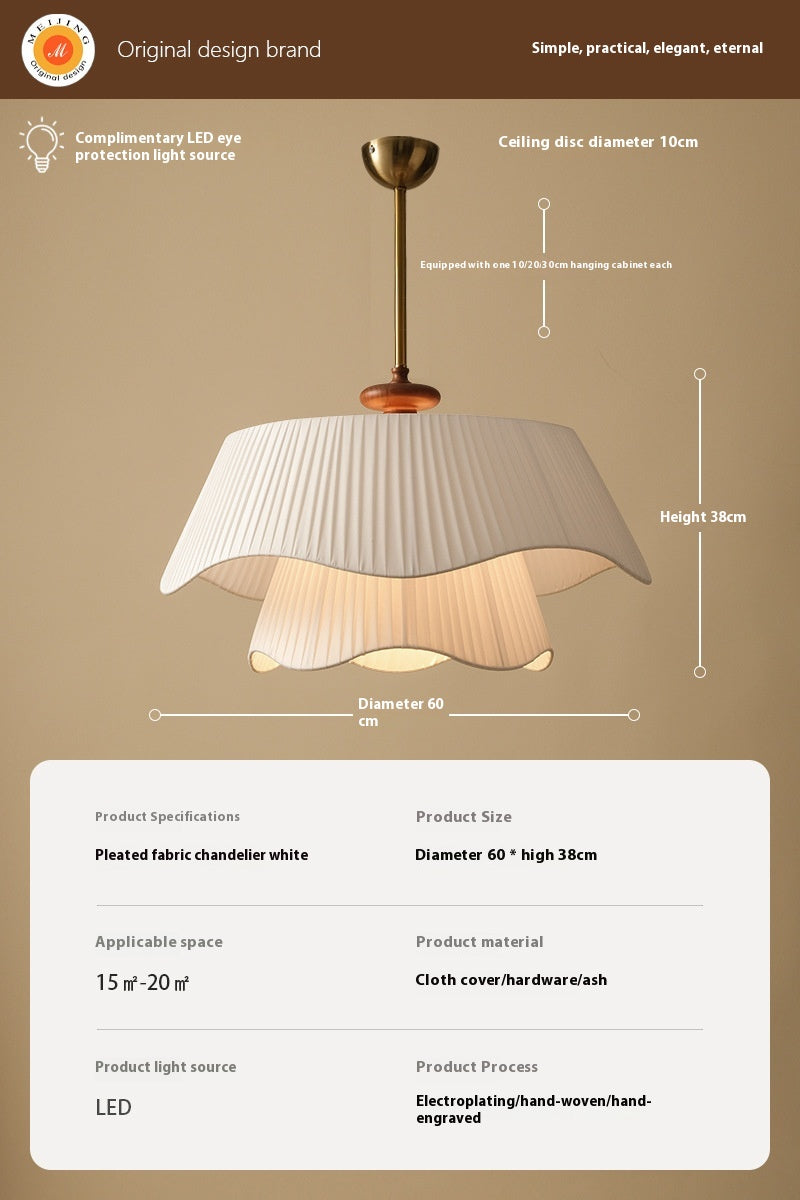 French Cream Wooden Chandelier / Diameter 60cm Beige