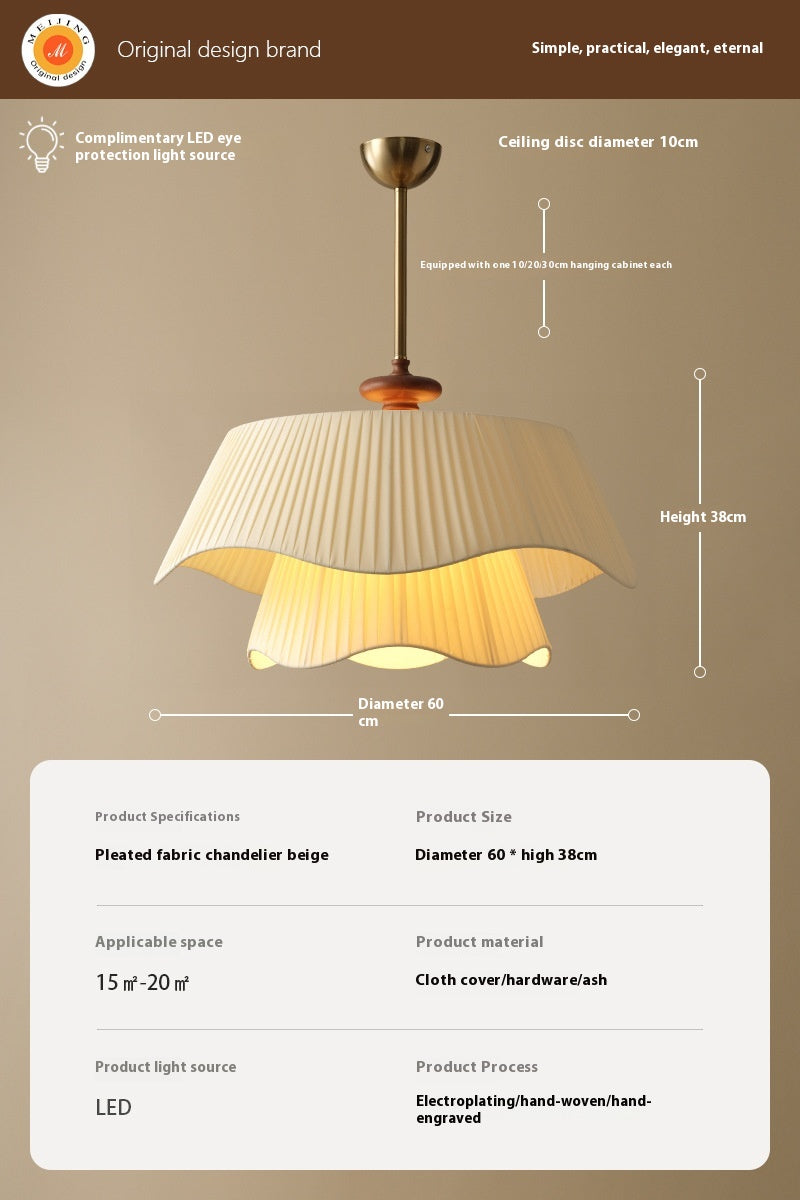French Cream Wooden Chandelier
