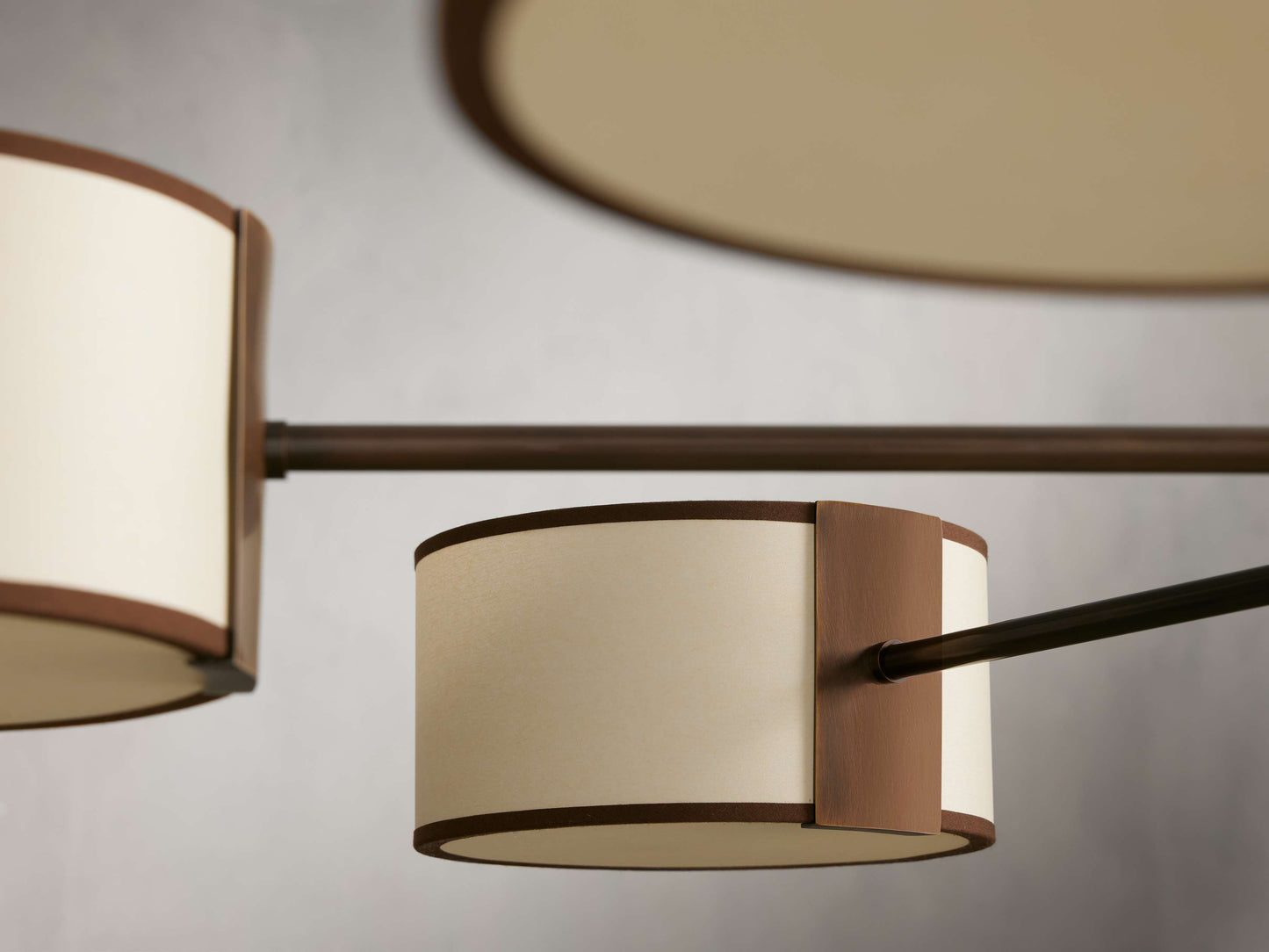 French Linen Shade Ring Chandelier