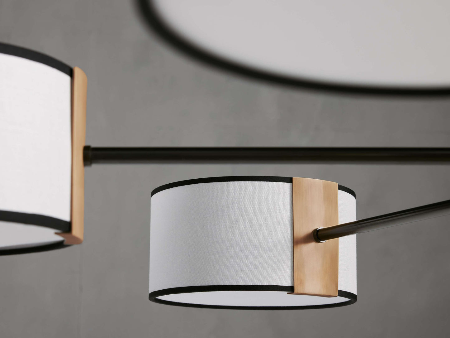 French Parchment Shade Ring Chandelier