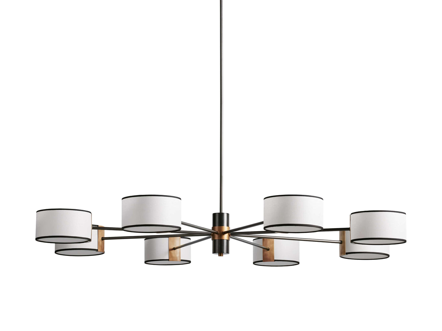 French Parchment Shade Ring Chandelier
