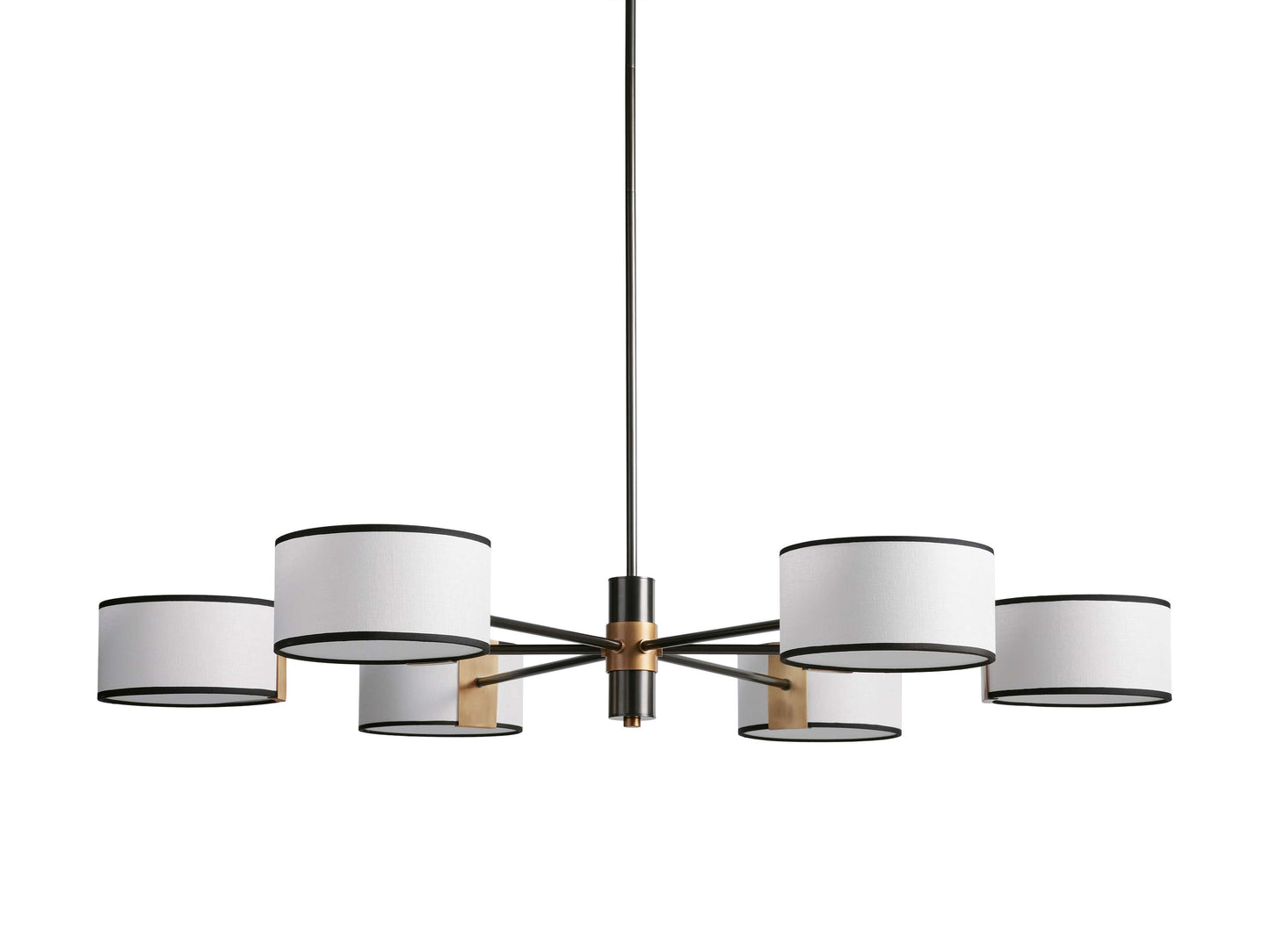 French Parchment Shade Ring Chandelier