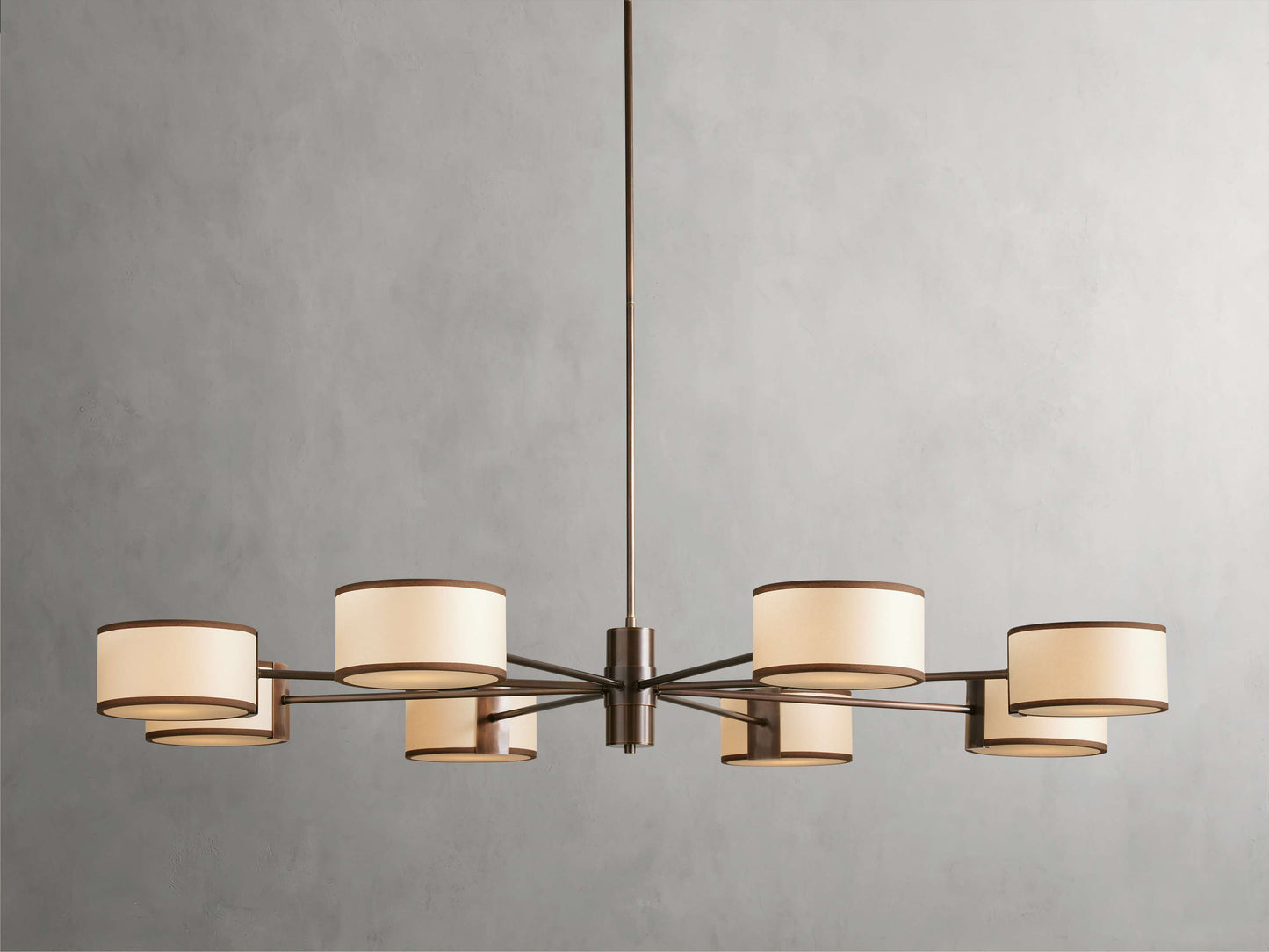 French Parchment Shade Ring Chandelier