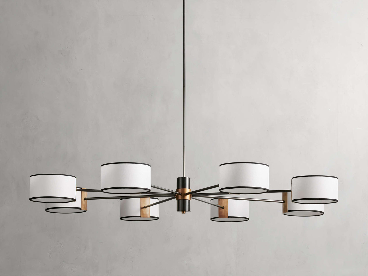 French Parchment Shade Ring Chandelier