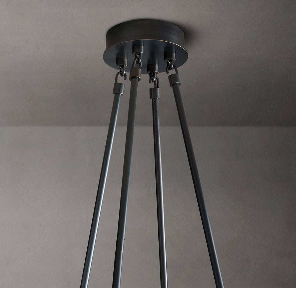 Frosted Torch Double Ring Chandelier