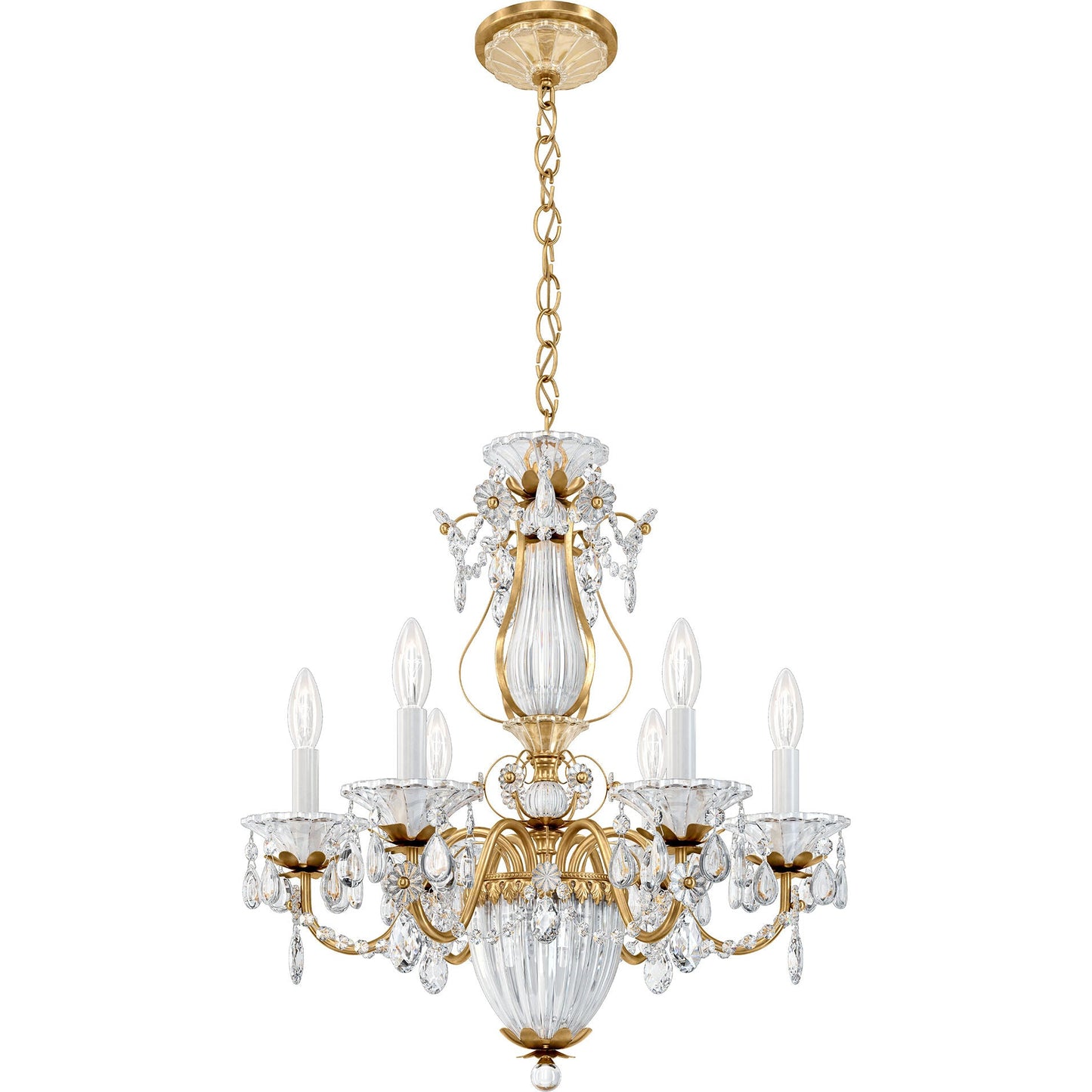 Gold Crystal Lantern Chandelier / Gold / Clear Radiance