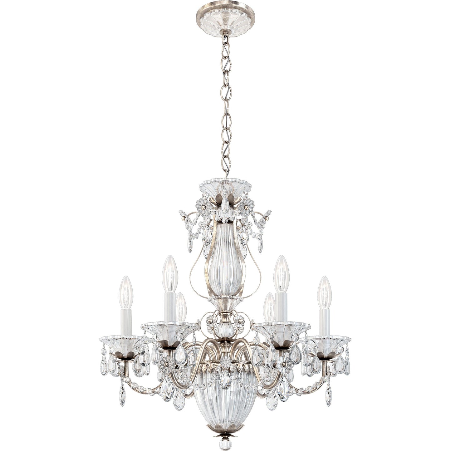 Gold Crystal Lantern Chandelier / French Gold / Clear Crystals From Swarovski