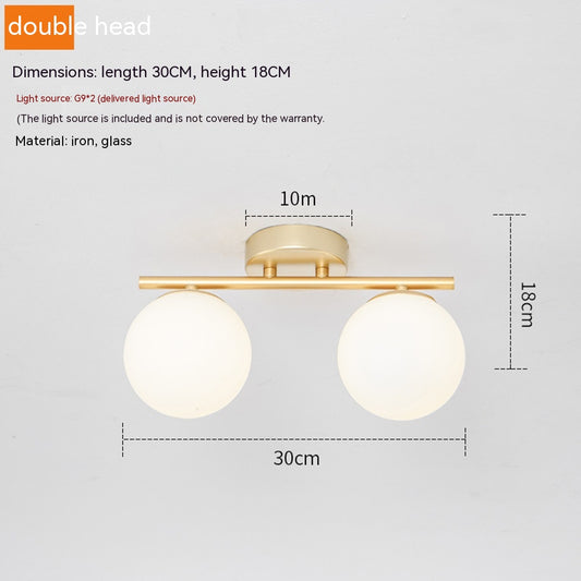 Gold Glass G9 Wall Light / Warm Light