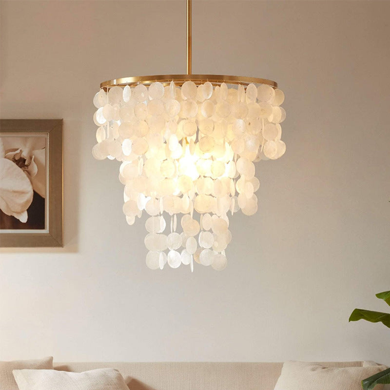 Gold Shell LED Chandelier