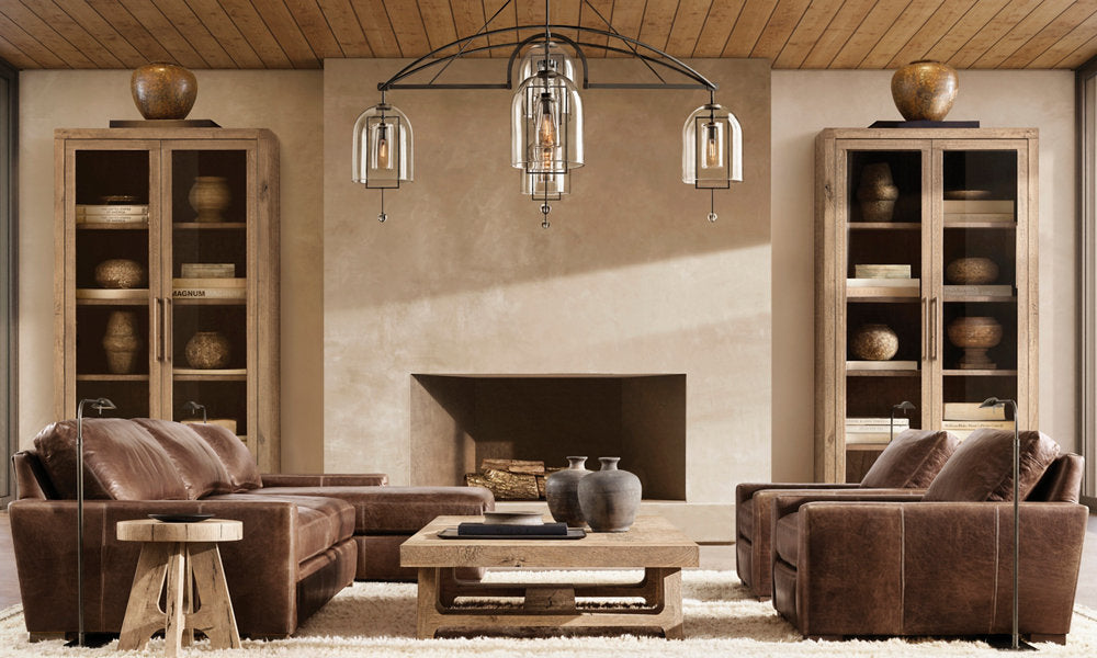 Grand Blown Glass Brass Orb Chandelier