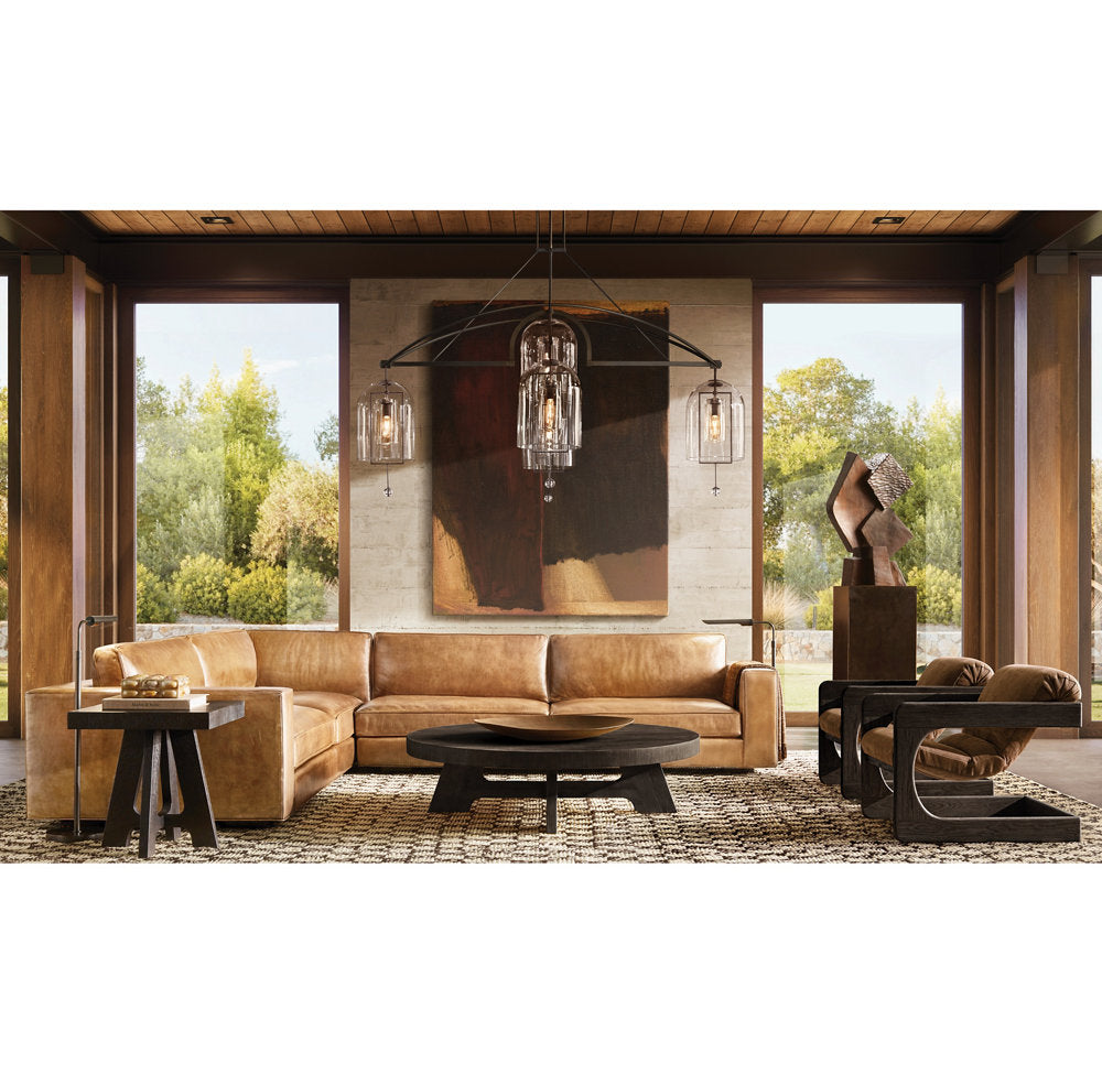 Grand Blown Glass Brass Orb Chandelier