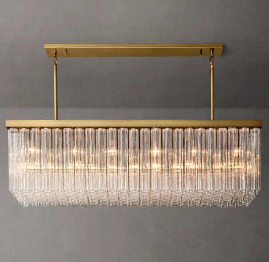 Grand Blown Glass Island Chandelier