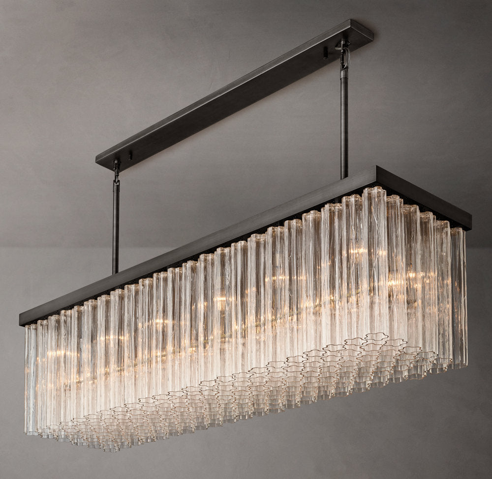 Grand Blown Glass Island Chandelier