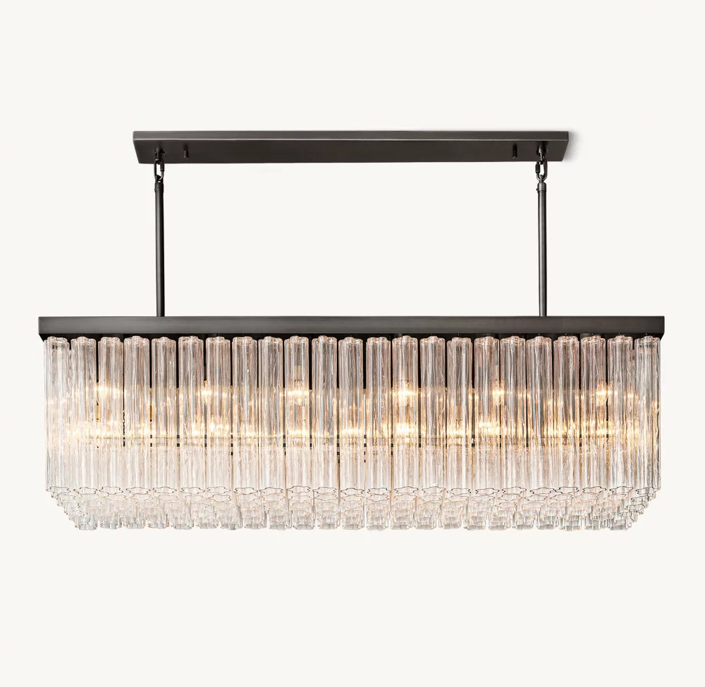Grand Blown Glass Island Chandelier
