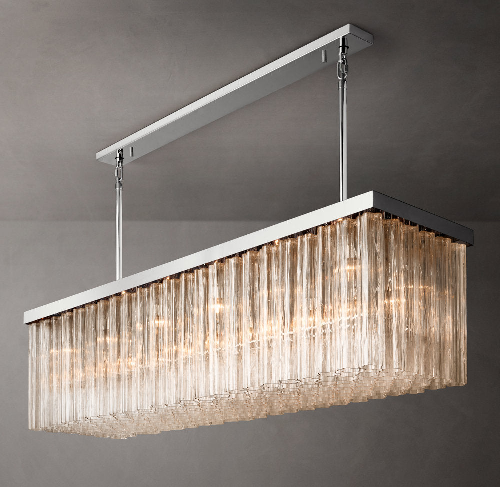 Grand Blown Glass Island Chandelier