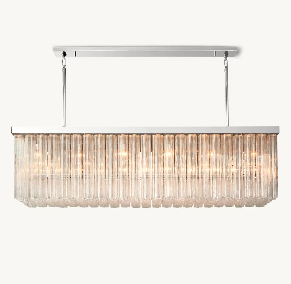 Grand Blown Glass Island Chandelier