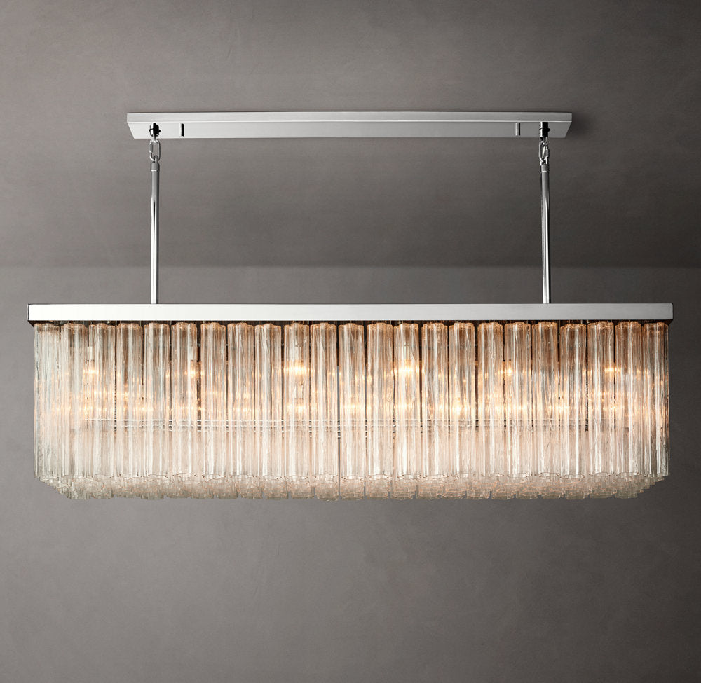 Grand Blown Glass Island Chandelier