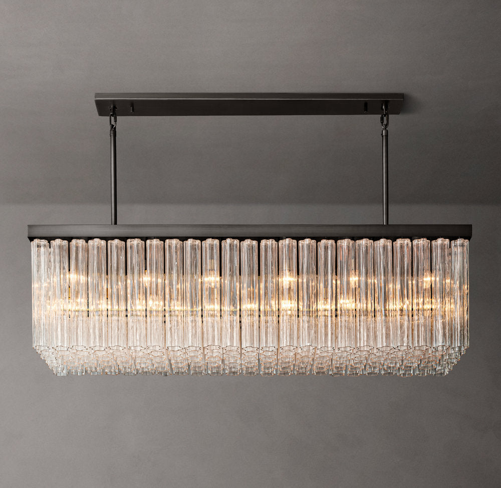 Grand Blown Glass Island Chandelier