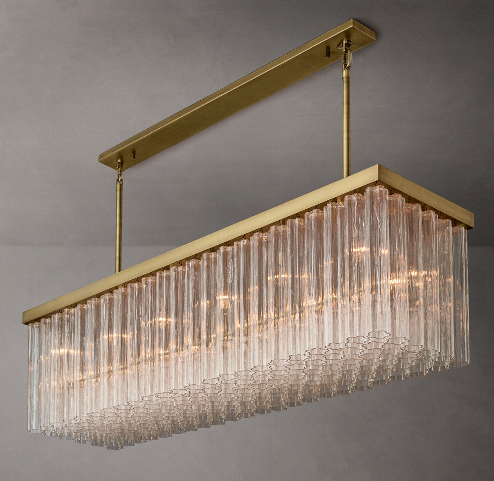 Grand Blown Glass Island Chandelier