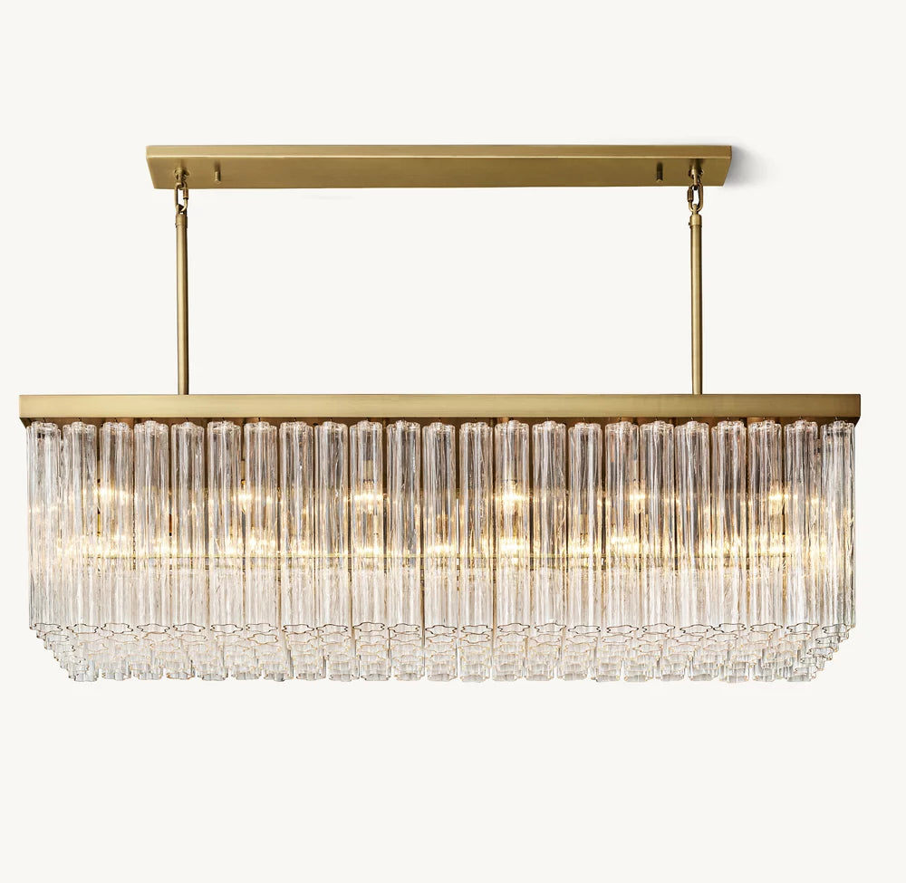 Grand Blown Glass Island Chandelier