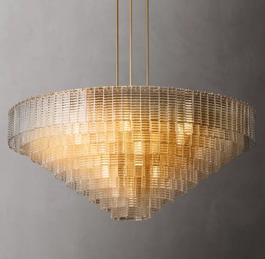 Grand Clear Glass Coastal Ring Chandelier