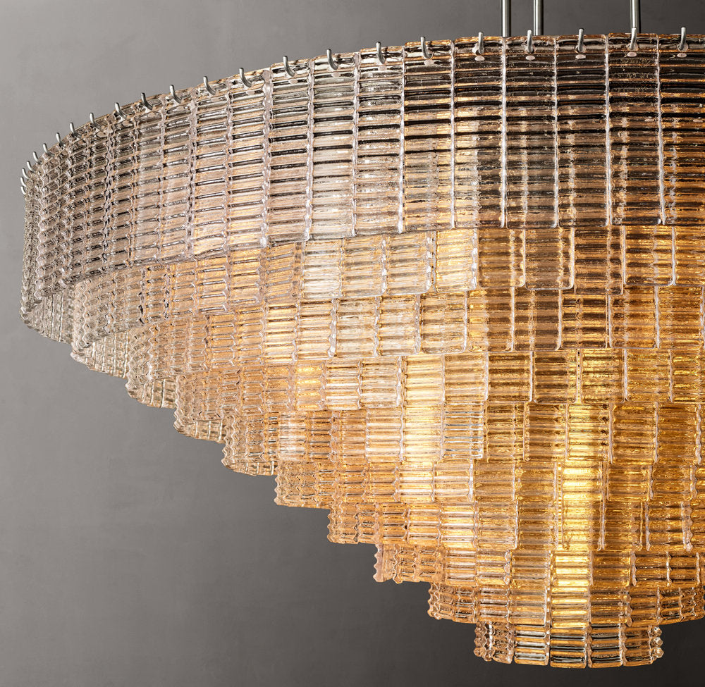 Grand Clear Glass Coastal Ring Chandelier