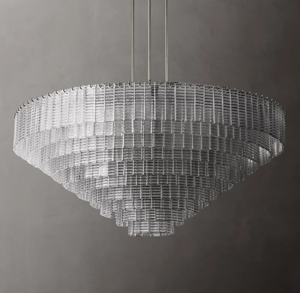Grand Clear Glass Coastal Ring Chandelier