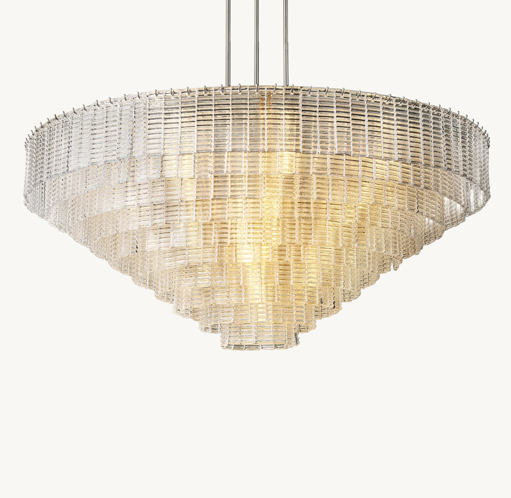 Grand Clear Glass Coastal Ring Chandelier