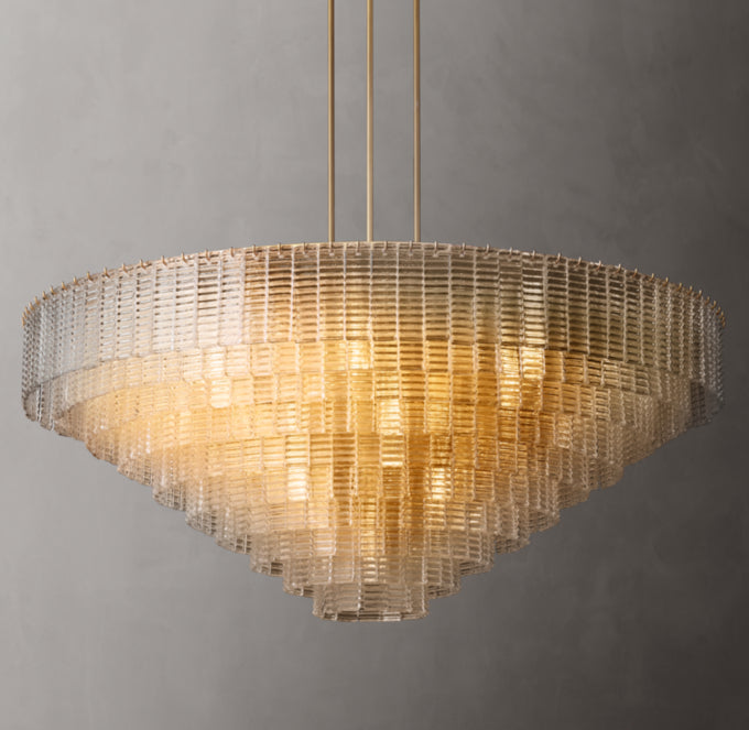 Grand Clear Glass Coastal Ring Chandelier