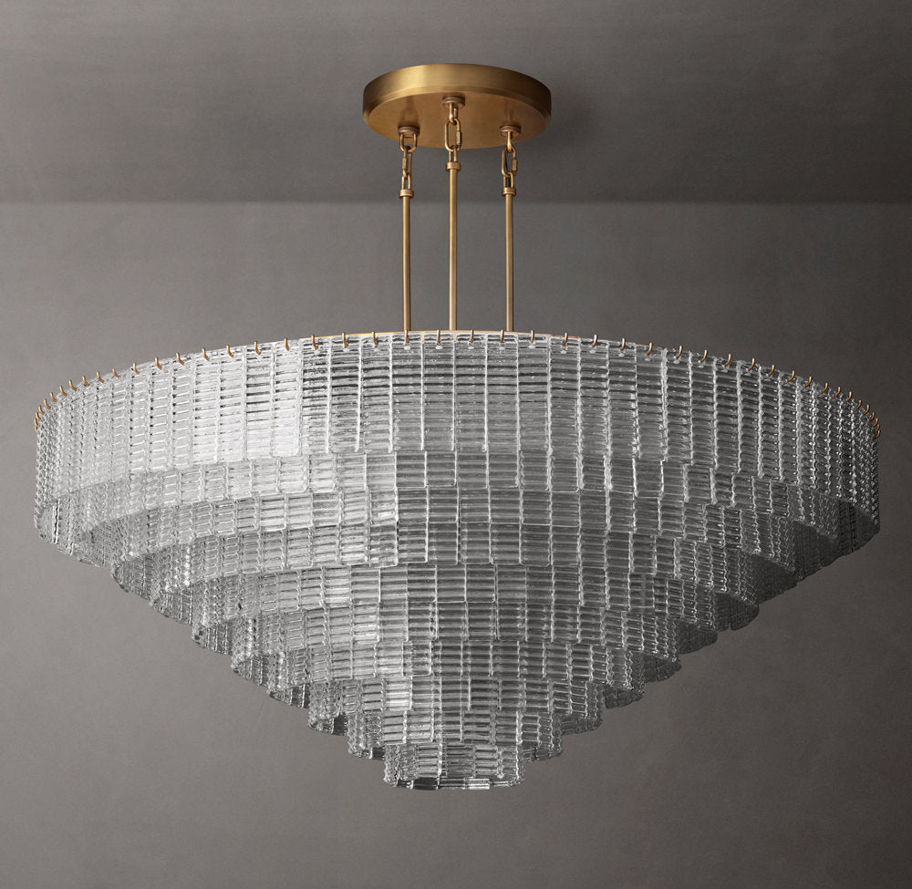 Grand Clear Glass Coastal Ring Chandelier